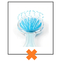 Haarborstel vos blauw mini